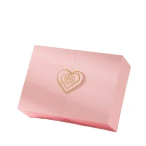 Pink Double-Opening Rectangular Specialty Paper Valentine’s Day Gift Box with Bronzing for Girls