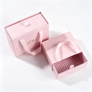 Pink Drawer Gift Box With Handle for Birthday Anniversary Cosmetic Gifts