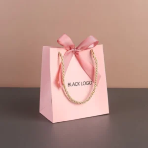 Pink Gift Paper Bags, Custom Printed Logo, for Small Businesses