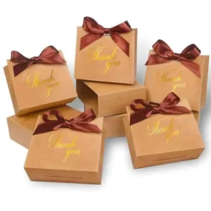 Pink and White Wedding Favor Candy and Chocolate Gift Boxes with Ribbon for Guests