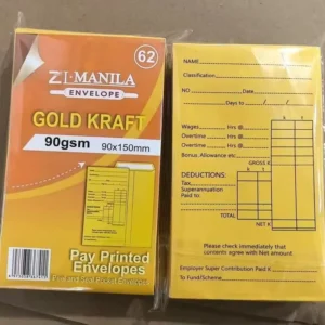 Plain Gold Kraft Paper Envelopes Bulk Pack Brown Mailing Envelopes Heavy Duty Office Wage Pay Envelopes for Business