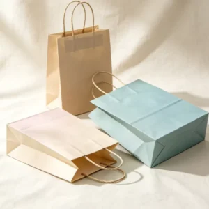 Plain Morandi Kraft Paper Gift Bags with Custom Logo