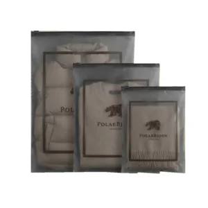 Plastic Zipper Bags for Shoes, Clothing, and Socks, Matte Black, Waterproof, Custom Logo, Silk Screen Printing