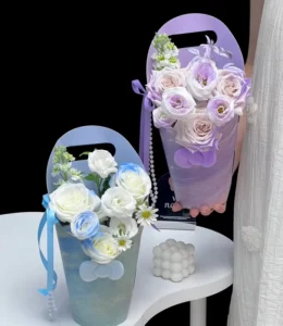 Portable Foldable Flower Box with Carry Handle for Delivery and Wedding Arrangements
