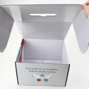 Portable Folding Corrugated Shipping Boxes with Plastic Handles