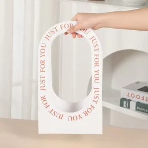 Portable Folding Flower Basket Hollow Paperboard Hand Carrying Flower Box for Teachers’ Day for Hand Carrying Flowers