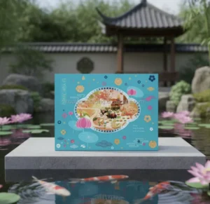 Portable Mid-Autumn Mooncake Gift Box 8-Pack Handmade Art Paper Custom Logo Silk Screen Printing Custom Liner