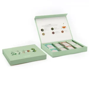 Portable Paper Tea Gift Box for Tea Bags, Cardboard Packaging, Custom Design