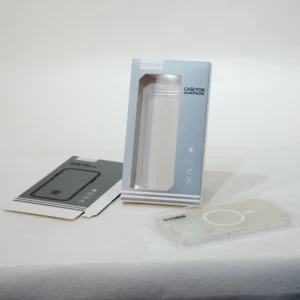 Portable Slim White Cardboard Phone Case Box with Split Detachable Paper Shell for Mobile Repair Shop Accessory Storage