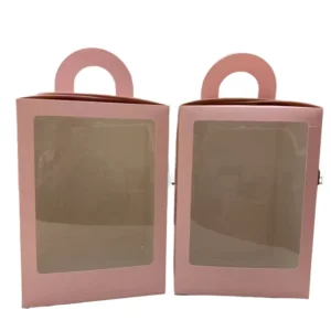 Portable Transparent PVC Window Gift Box with Long Folding Design, Bronzing, Embossing, and Matte Lamination
