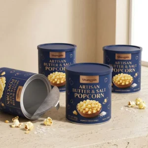 Powder Paper Tube Tea Food Canister Flower Tea Cylinder Kraft Lotus Root Starch Jar Spiral Design Four Color Printing UV Coating