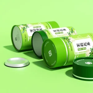 Powder Paperboard Tube Tea Food Canister Flower Cylinder Kraft Lotus Root Starch Jar Spiral Design Four-Color Printing UV