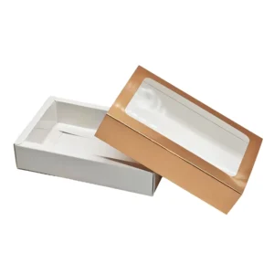 Premium Custom Eco-Friendly Dessert Cardboard Folders Box for Macaron Cookie Pastry Chocolate Bakery Packaging with Window