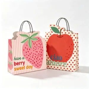 Premium Custom Kraft Paper Handled Bag Bakery Takeaway Packaging Bag for Dessert Cake Birthday Gift