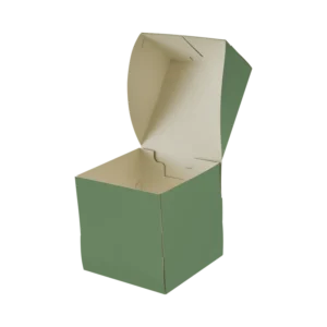 Premium milieuvriendelijke groene bakkerij- en patisserie vliegtuigdoos van gerecycled materiaal en gecoat papier