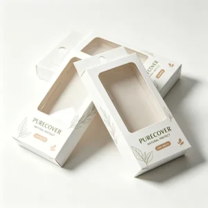 Premium Natural Wood Grain Forest Style Real Wood Texture Phone Case Paper Box with PVC Window