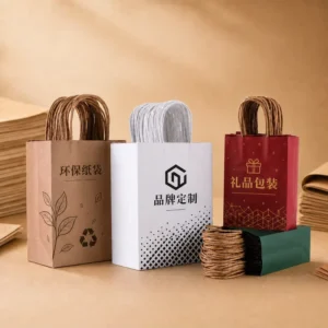 Premium Thick Kraft Paper Gift Bags Custom Printed Business Gift Handbags Bakery Cake Takeaway Packaging Bags