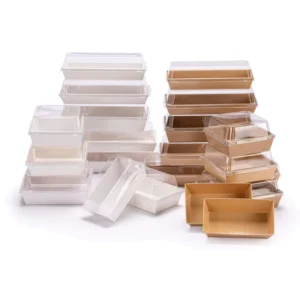 Premium Transparent Lid Kraft Paper To-Go Food Box For Catering