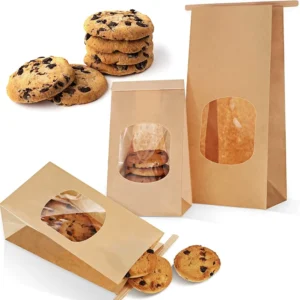 Price High Quality Bakery Window Packaging Treat Bags for Bread and Coffee Beans, Brown Kraft Paper with Tin Ties