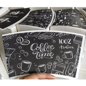 Printable Paper Cup Fan 12oz Biodegradable Disposable Printed Paper Cup Raw Material PE Coated Paper for Cups