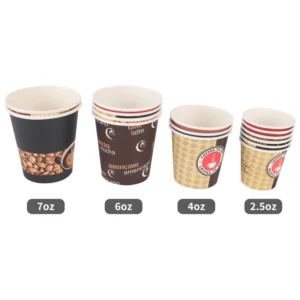 Printed 4oz 6oz 7oz Single Wall Disposable Paper Cups for Hot Coffee