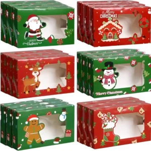 Printed Cardboard Window Box Heavy Duty Stackable Packaging for Party Cupcake Gifts with Custom Logo