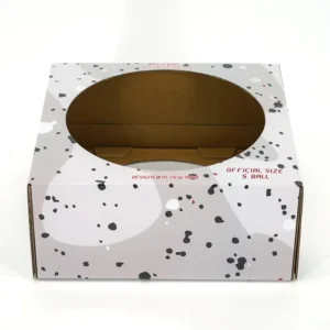 Printed Corrugated Paper Display Box with Circular Window for Size 5 Football