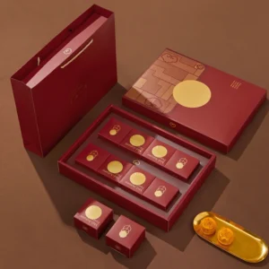 Printed Custom Moon Cake Box Set Packaging Luxury 6-Piece Mooncake Gift Box with Handle