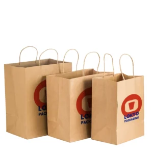 Printed Design Reusable Paper Carrier Bags for Food Takeaway