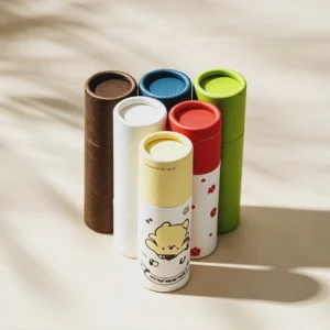 Printed Kraft Cardboard Food Canister Paper Tube for Spices, Protein Powder, Tea Bags, and Dried Flower Petals