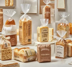 Printed Plastic Bread Bag with Clear Window, Gusset, and Seal for Toast Packaging