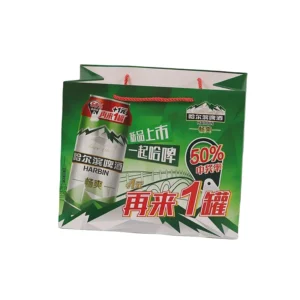 Printed Recyclable Paper Shopping Gift Bag with Handle, Colored Cardboard, Custom Logo