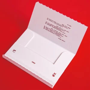 Printed Red and White Paper Tearing Envelope for Invitation Cards