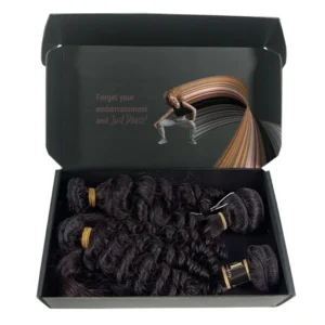 Printed Rigid Cardboard Wig Shipping and Mailing Box for Hair Bundles and Extensions