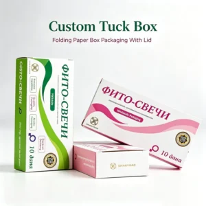 Printed Tuck-End Folding Cardboard Box with Logo for Retail Packaging