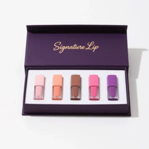 Private Label Lip Gloss and Lipstick Packaging Set with Lip Gloss Tube and Box