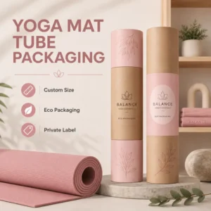 Private Label Yoga Mat Tube Packaging Custom Size Eco-friendly Round Container for Storage and Shipping