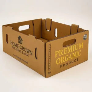 Produce Carton With Vent Holes For Fresh Fruit Transport And Warehouse Stacking