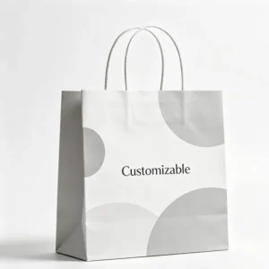 Pure White Card Paper Custom Printed Hand Bag for Gallery Artwork and Gift Packaging