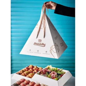 Pyramid Grazing Brunch Food Box Bakery Snack Dessert Pastry Stackable Compartment Packaging Platter