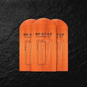 Quick-Release Mobile Phone Tempered Film Packaging Bags, Embossed Ribbon, White Cardboard, Kraft Paper, Four-Color
