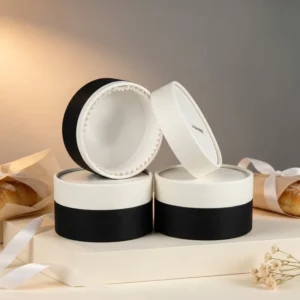 RTS In Stock Food Grade Baking Round Paper Can Custom Cake Packaging Box With Lined Cup 85*55mm
