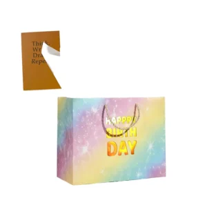 Rainbow Specialty Paper Carry Bags for Birthdays and Supermarket Promotions, Offset Printed, Recyclable, Customizable