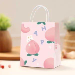 Ready Ship Classic Eco-Friendly Biodegradable Kraft Paper Shopping Bags Twisted Lamination Square Base Food Takeaway Shoes Fur