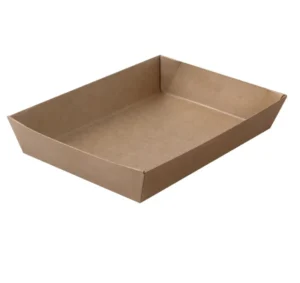 Rectangular Compostable Unprinted Brown Kraft Paper Board Food Tray