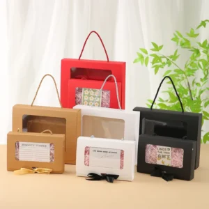 Rectangular Window Gift Box, White or Kraft, Candy, Christmas, Wedding and Party Favors