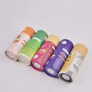 Recyclable 30ml Printed Paper Tube Cylinder for Perfume and Essential Oils with Round Gift Box Packaging