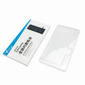 Recyclable 3C Consumer Electronics Paper Packaging Box with PVC Blister Tray and Embossing for Mobile Phone Batteries