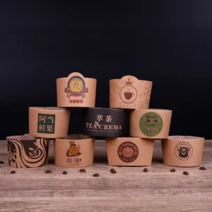 Recyclable Biodegradable Food Grade Single Wall Craft Paper Cup Sleeve with Customized Design and Flexo Printing for Hot Drinks