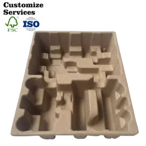 Recyclable Cardboard Dry Press Molded Paper Pulp Moulding Tray Insert